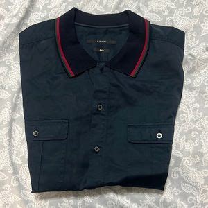 red pattern gucci short sleeve button down